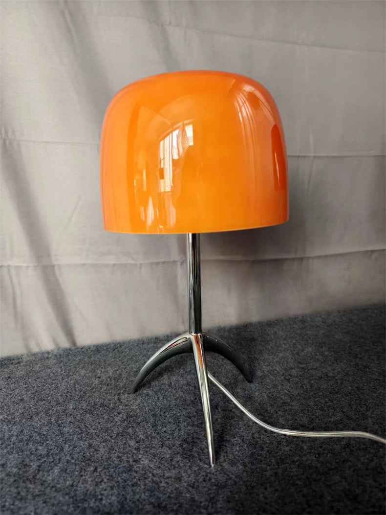 Italian Designer Glass Shade Table Lamp Tripod Desk Light for Bedroom