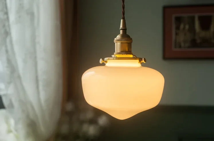 Art Deco Style Opaline Glass  light.  White Opaline Glass LED Pendant Lamp Beside Home Bathroom Bedroom Living Room Light Nordic Modern Hanglamp Lampara