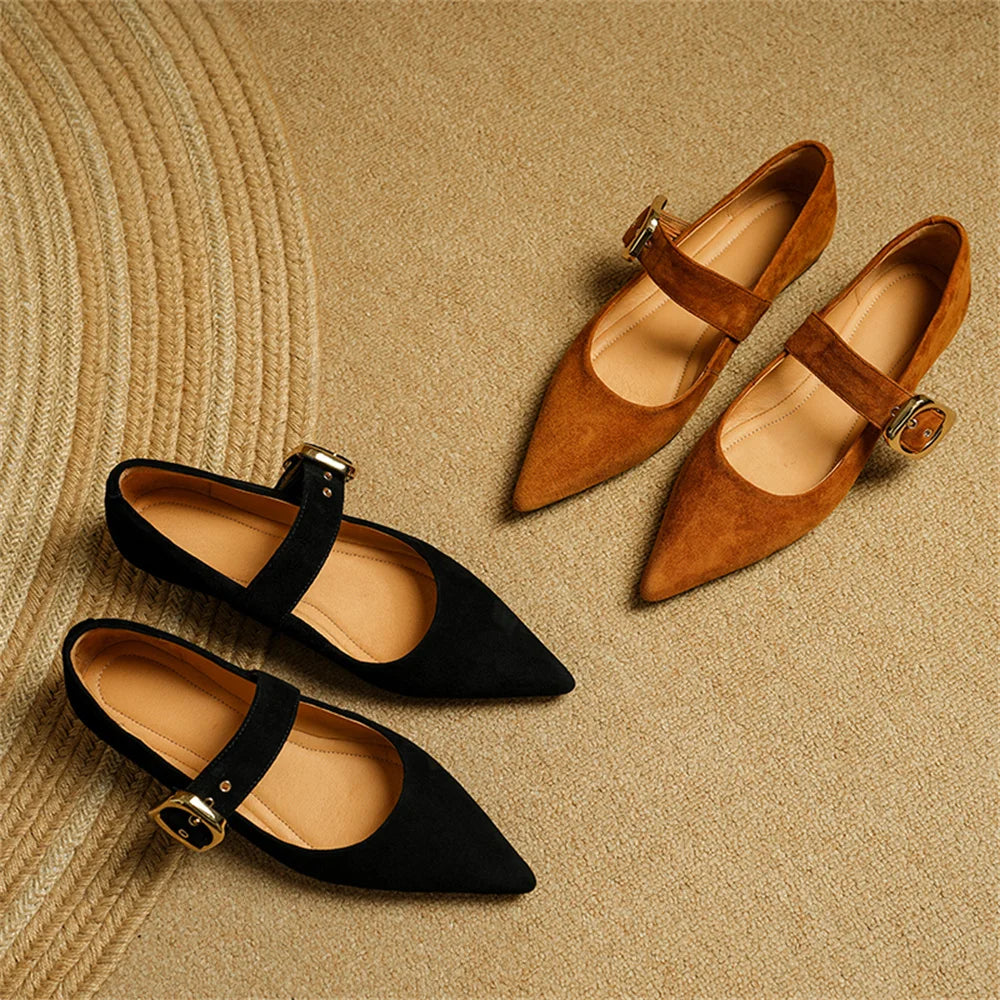Dilalula Classic Retro Women Flats Buckles Loafers Suede Quality Metal Decoration Casual Shoes Ladies Fashion Dress Mocasines