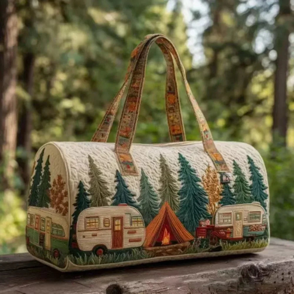 Adjustable Strap Quilted Duffle Bag 3D Quilting Craft Tote Bags Short-distance Handbag Large Capacity Travel Duffel Bag