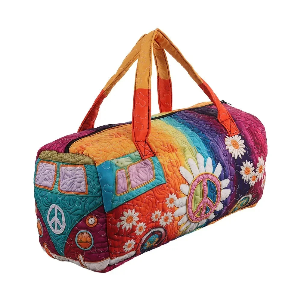 Adjustable Strap Quilted Duffle Bag 3D Quilting Craft Tote Bags Short-distance Handbag Large Capacity Travel Duffel Bag
