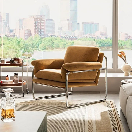 Bauhaus Antique Style Stainless Steel Designer Sofa Chair Living Room Home Balcony Leisure Recliner Negotiation Chair