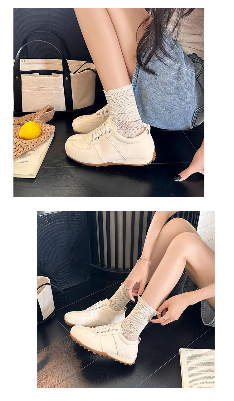 German Training Shoes Women's 2026 Summer Lace Up Forrest Gump Shoes Women's Split Toe Breathable Sports Shoes