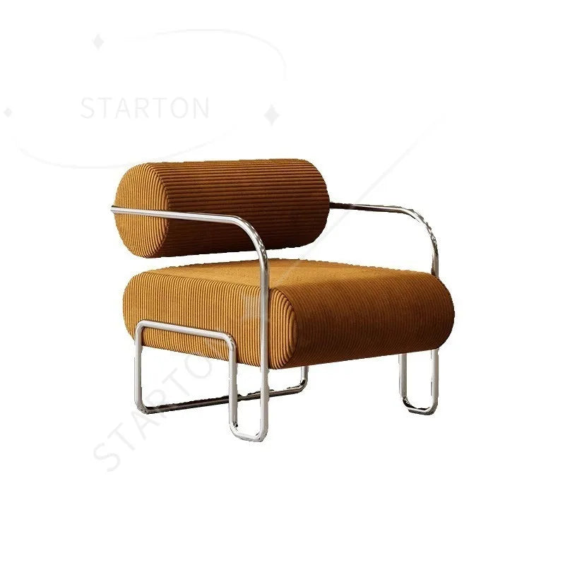 Homestay Light Luxury Reception Chair Stainless Steel Creative Leisure Bauhaus Single