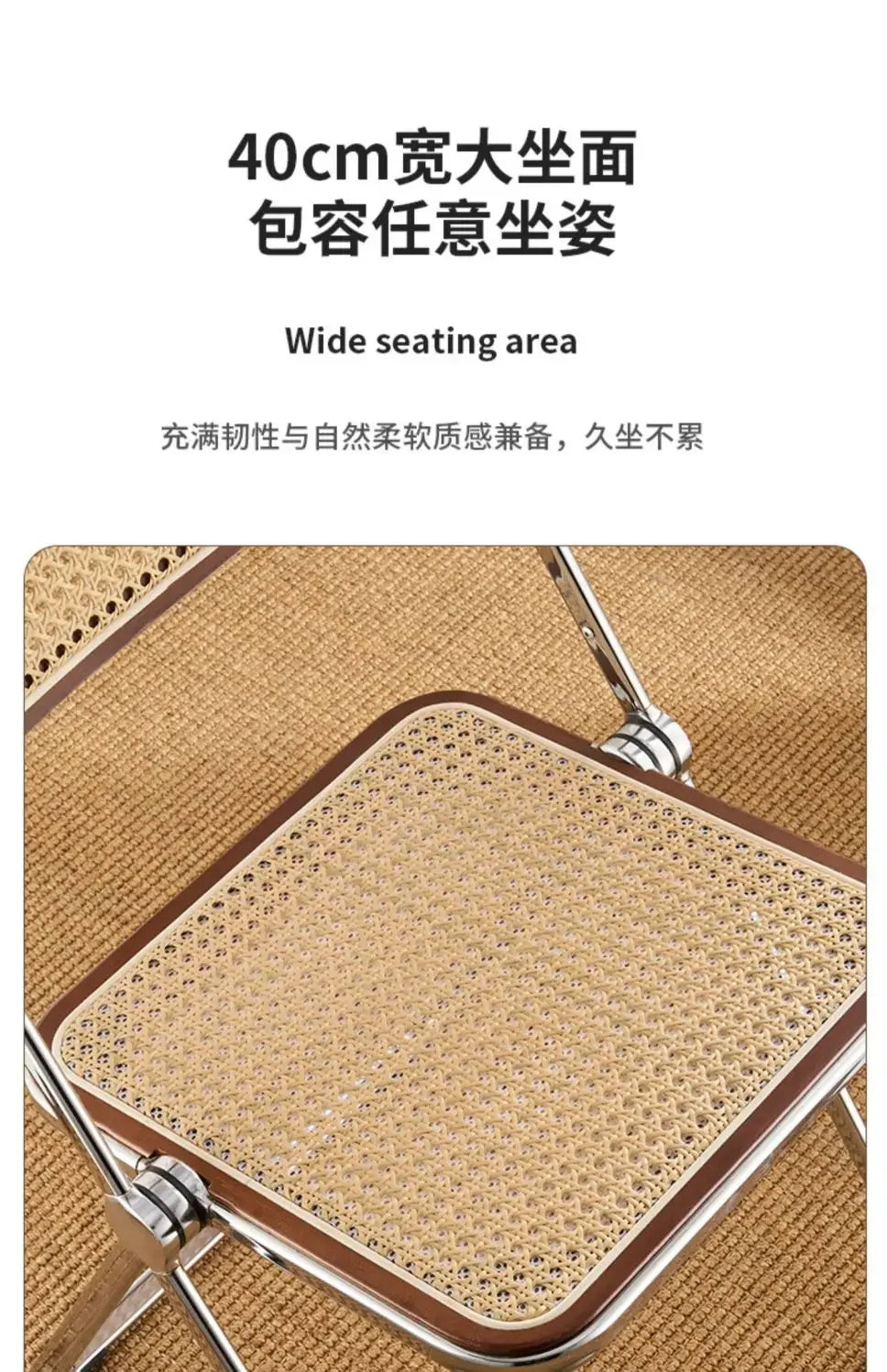 Nordic Rattan Home Comfortable Dining Chair Long Sitting Comfortable Chairs Creative Folding Chair Leisure Retro Backrest Stools