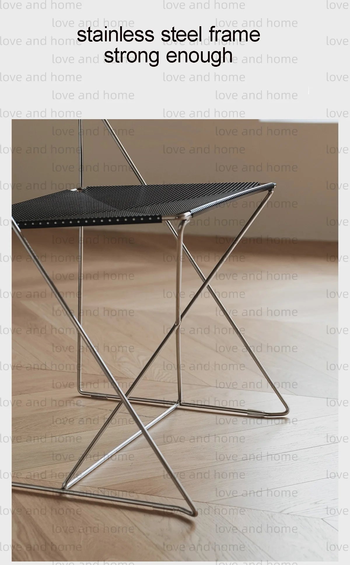 Nordic Stackable Dining Chair Chromed Stainless Steel Steelwire Wire Mesh Panel Minimalism Style Robust Construction Denmark