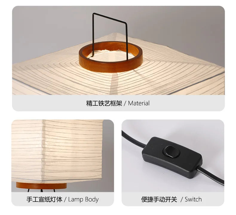 Classic Japanese Retro Rice Paper Table Lamp Japanese Wabi-sabi Advanced Atmosphere Bedside Table Lamp