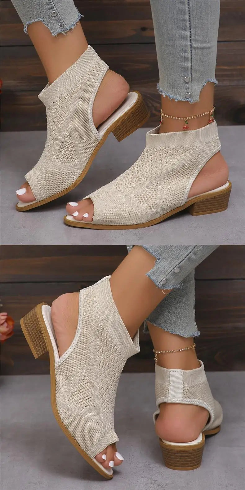 Sandals Fashion Summer Versatile Women Shoe Soft Non Slip Knitted Flat Shoes Breathable Hollow Fish Mouth Designer Shoes