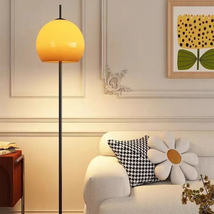 Floor Lamp Design Sense Retro Living Room Bedroom Study Glass Creative French Cream Atmosphere Vertical Table Lamp