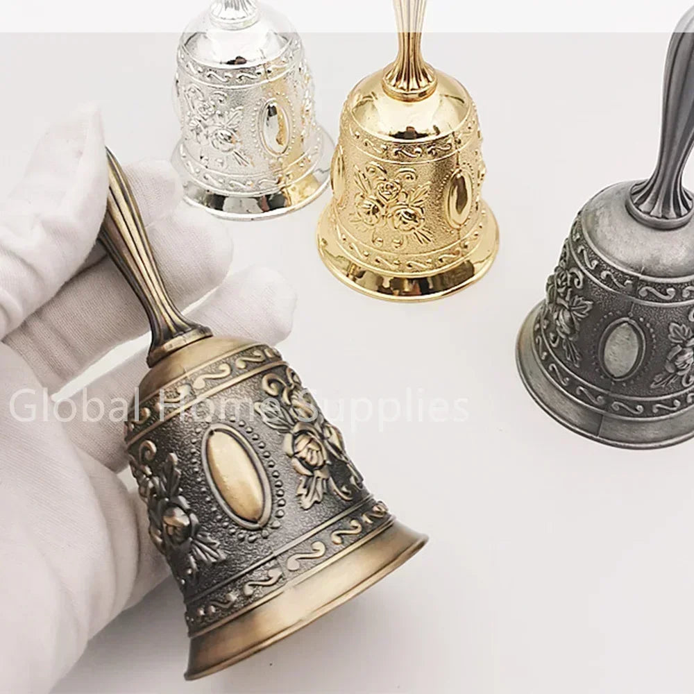 Brass Bronze Handicraft Bell Metal Call Bells Alarm Hand Held Service Call Bell Desktop Bell Tea Dinner Bell Bronze Christams Bell