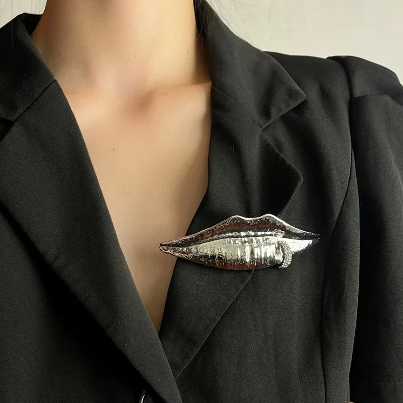 Stylish Lip Texture Rhinestone Collar Elegant Personality Dinner Necklace Ladies Fashion Jewelry Accessories