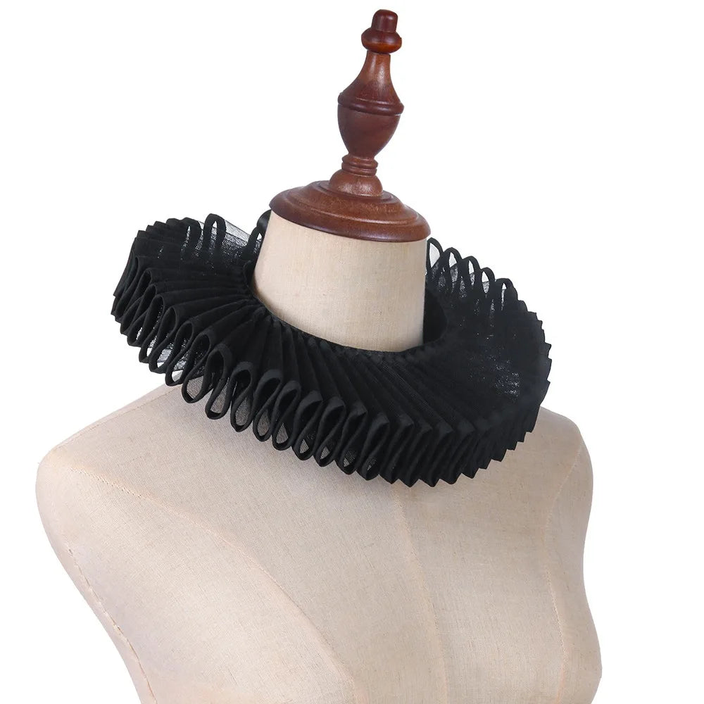 Detachable Shakespeare Neck Ruffled Collar Vintage Elegan Renaissance False Collar Victorian Costume Retro Ruff Collar