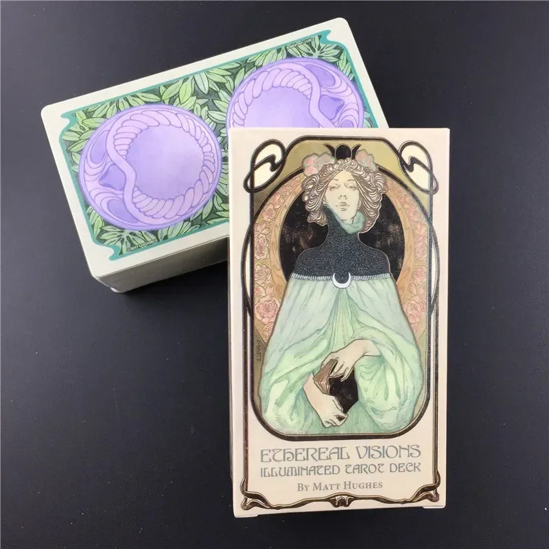 English Ethereal Visions Illuminated Tarot Cards Deck Board Table Games for Party Playing Card Entertainment Game Board Game