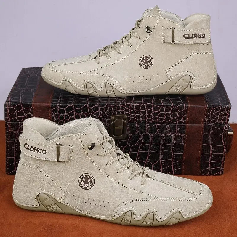 Men's Genuine Leather Shoes Ankle Boots 2024 Men Sneakers Outdoor Light Lace-Up Casual Shoes Fashion Loafers Winter Warm Boots