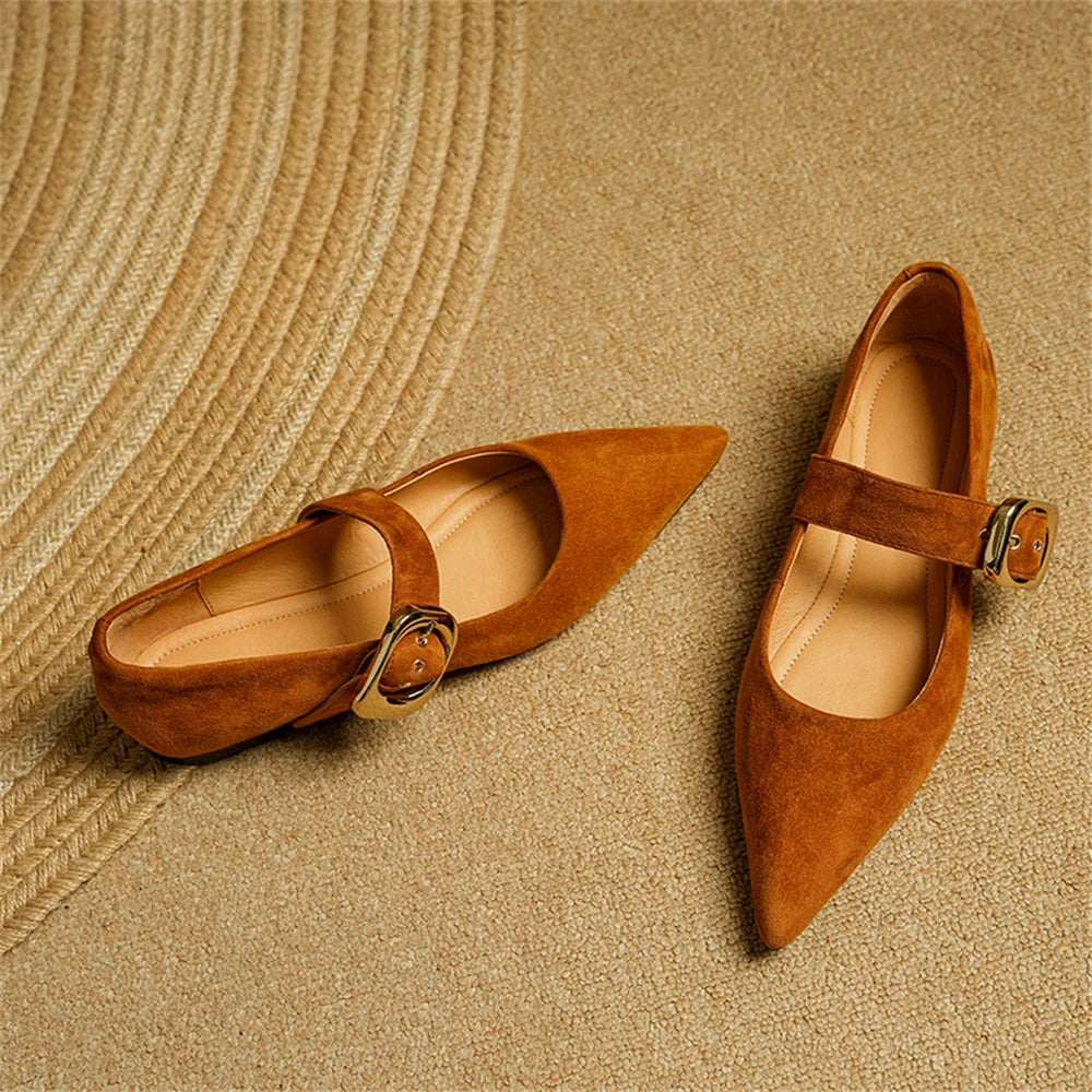 Dilalula Classic Retro Women Flats Buckles Loafers Suede Quality Metal Decoration Casual Shoes Ladies Fashion Dress Mocasines