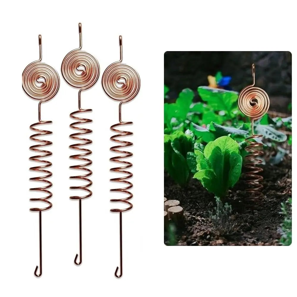 3pcs Vitality Plant Growth Electroculture Plant Stakes Orgone Energy Copper Wire Coil Stakes Plant Support Stakes Indoor Outdoor