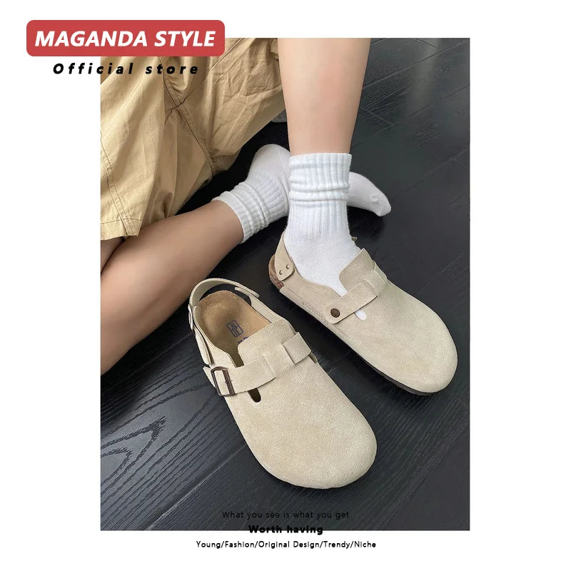 Fabulous Birken Genuine leather shoes for men 2024 summer new fishing men thick soled half drag sandals