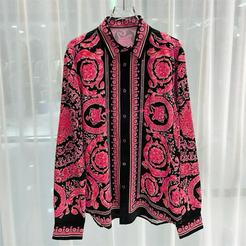 2025 Spring and Summer New Fashion Digital Printing Men's Short Sleeve Shirt High Quality Comfortable Lightweight Fabric