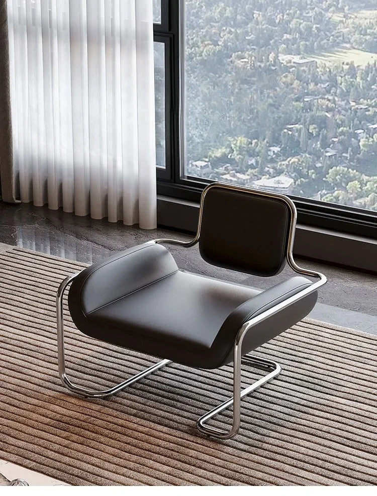 Single Chair Special-shaped Chair Nordic Designer Medieval Stainless Steel Light Luxury Minimalist Living Room Reception Leisure