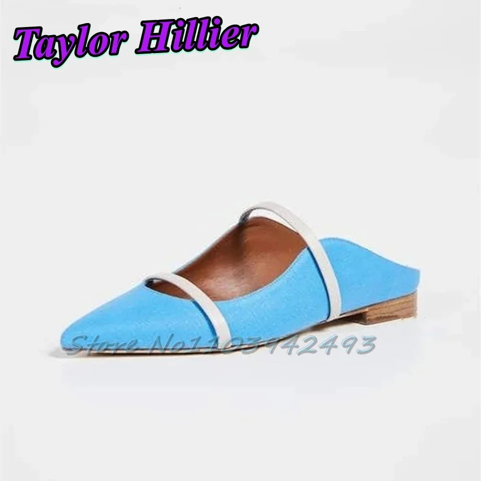 Double Strappy Gold Heels Shallow Slip On High Heel Pull On Heeled Sandals Women Luxury Designer Shoes Summer Flat Shoes Mules