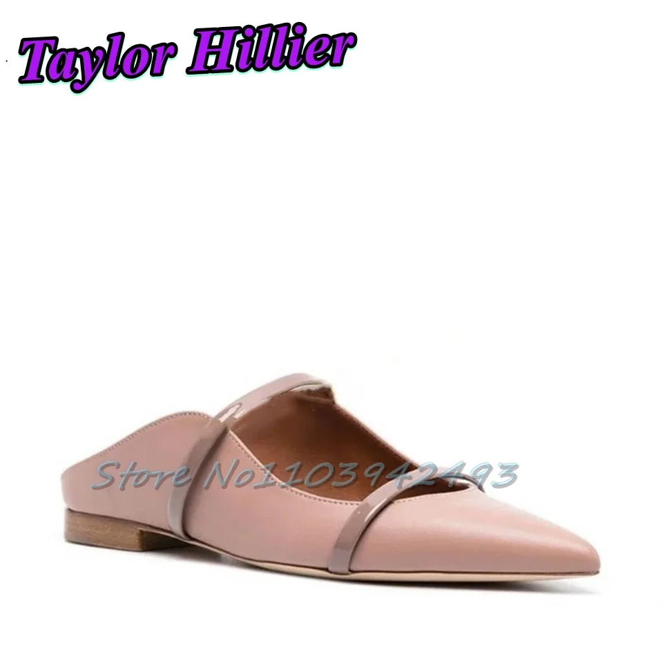 Double Strappy Gold Heels Shallow Slip On High Heel Pull On Heeled Sandals Women Luxury Designer Shoes Summer Flat Shoes Mules