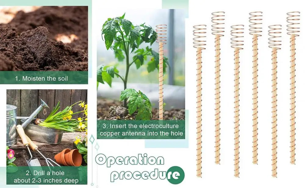 3/6 Pcs Copper Wire Coil For Gardening Electroculture Copper Antennas Stakes Spiral Copper Coil Stakes For Indoor Outdoor Plants
