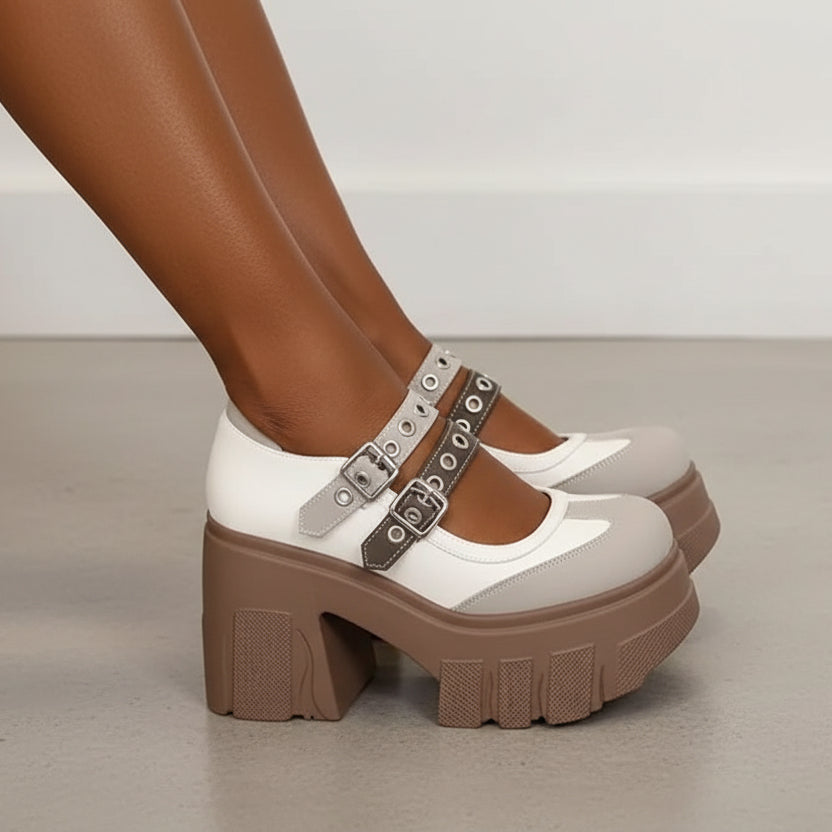 Rivet Strap Buckle Lolita Mary Janes Women Pumps Spring Summer Casual Platform Wedges 11cm High heels Girls Chunky Shoes