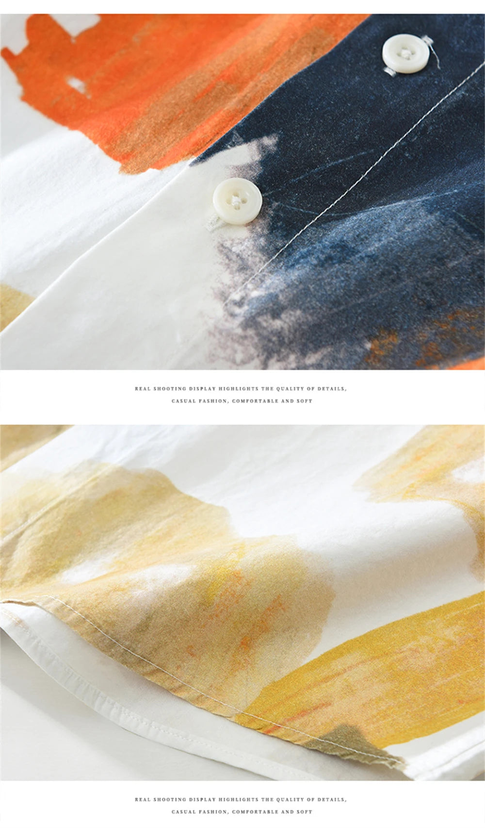 Spring 2025 new shirts for man cotton long sleeve men's clothes Dyeing printed Loose Casual shirt fashion men clothing tops