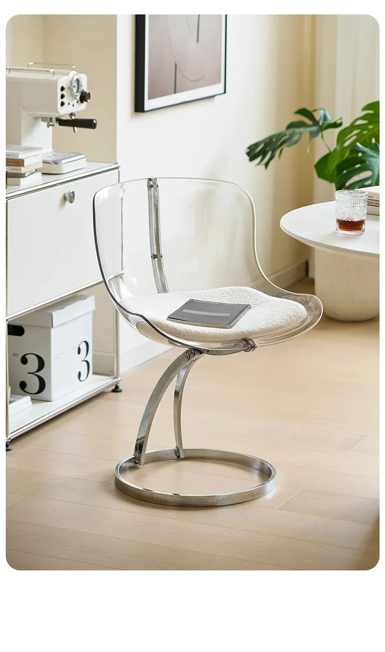 Furniture Nordic Transparent Acrylic Dining Chairs,Home Living Room Backrest Lounge Chairs,Bedroom Desks,Stool,Makeup Stools