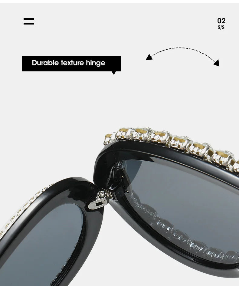 Shiny Diamonds Y2K Sunglasses Women Luxury Oversized One Piece Sun Glasses Goggle Female Trends Rhinestone Shades Eyewear UV400