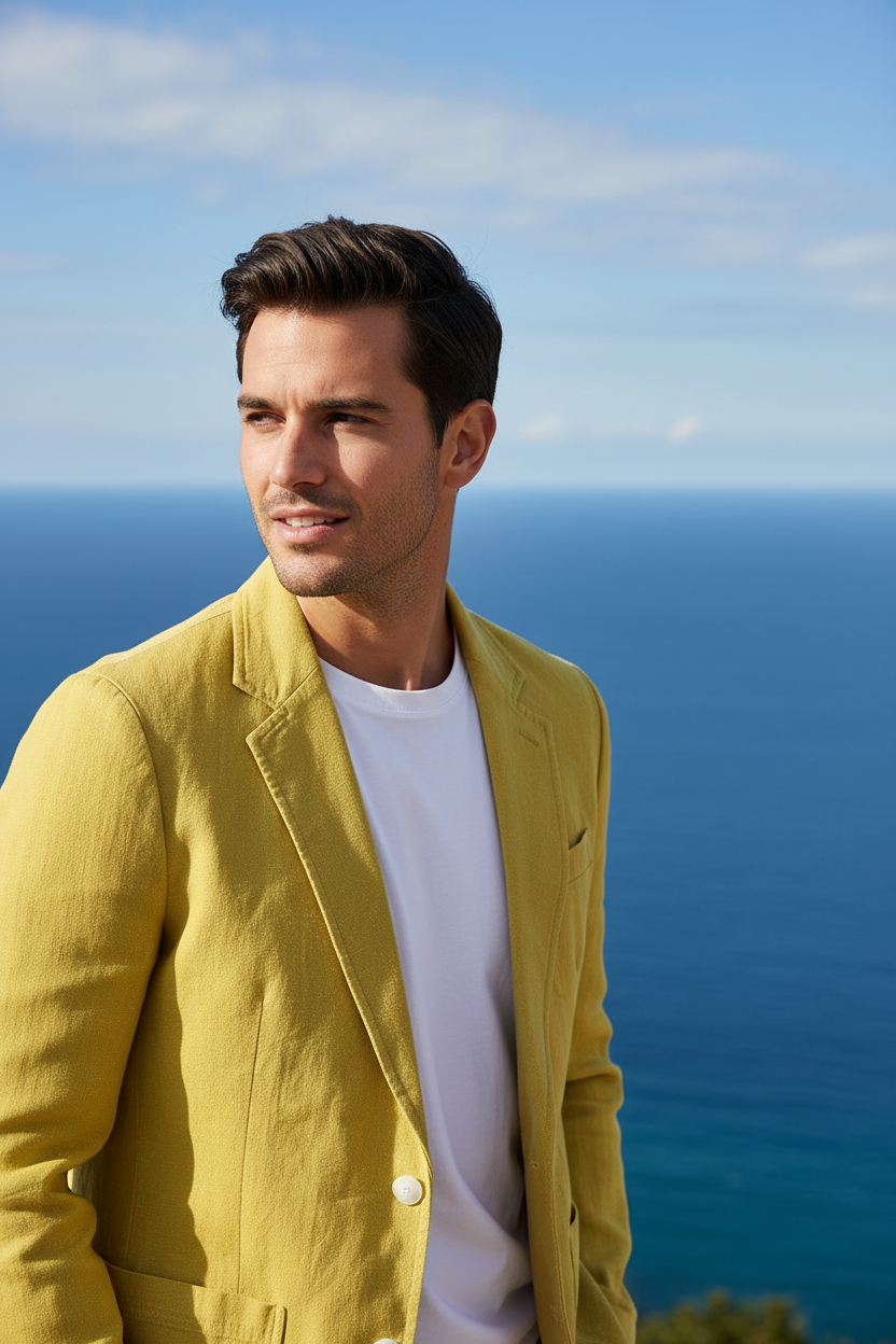 70% Linen 30% Cotton Breathable Men's Blazer Suit Jacket For Men Black Coat For Summer Business Lightweight Male Clothes 2024