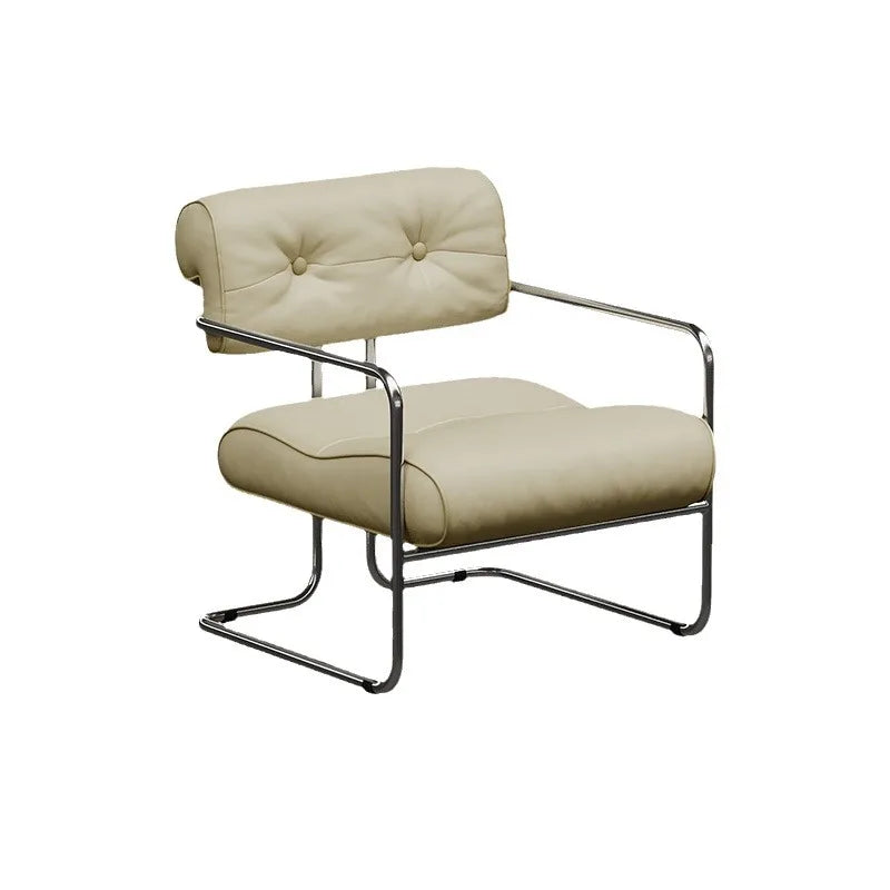 Single Chair Lounge Dining Chair Stainless Steel French Negotiation Balcony Lounge Chair