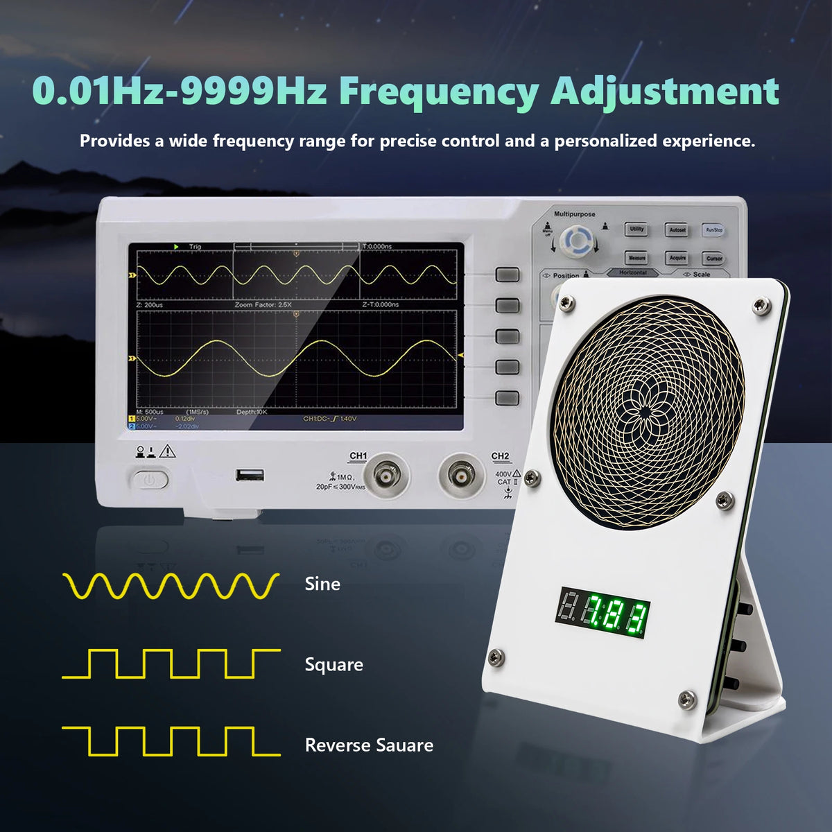 SMDTD16 Desktop Vertical Schumann Resonance Generator Adjustable 7.83 O.O1hz-9999hz Grounding Frequency Earth Frequency