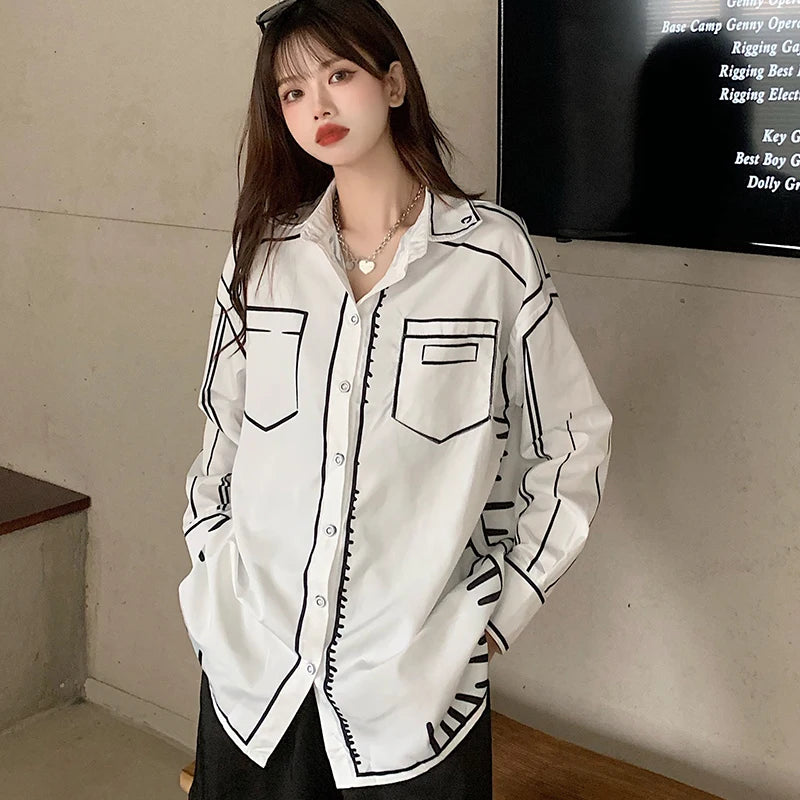 Fashion printed ladies shirts New chic Women Blouses 2025 Spring Summer Tops Blusas Mujer