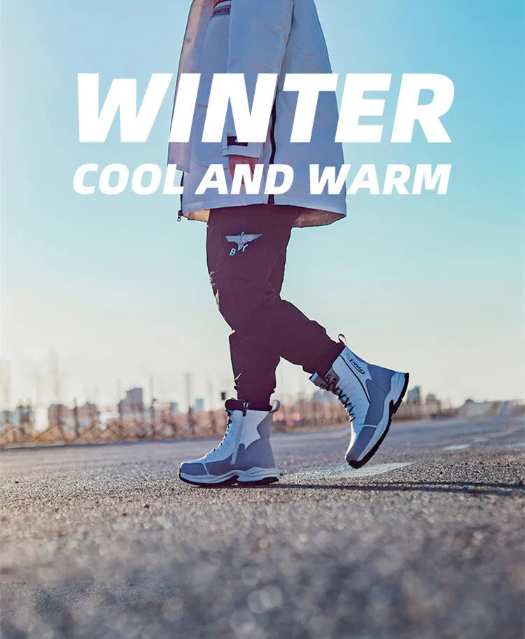 2026 New arrival Winter Men Snow Boots Warm Plush Men's Boots Waterproof High-top Ankle Boots Non-slip Men's Hiking Sneakers