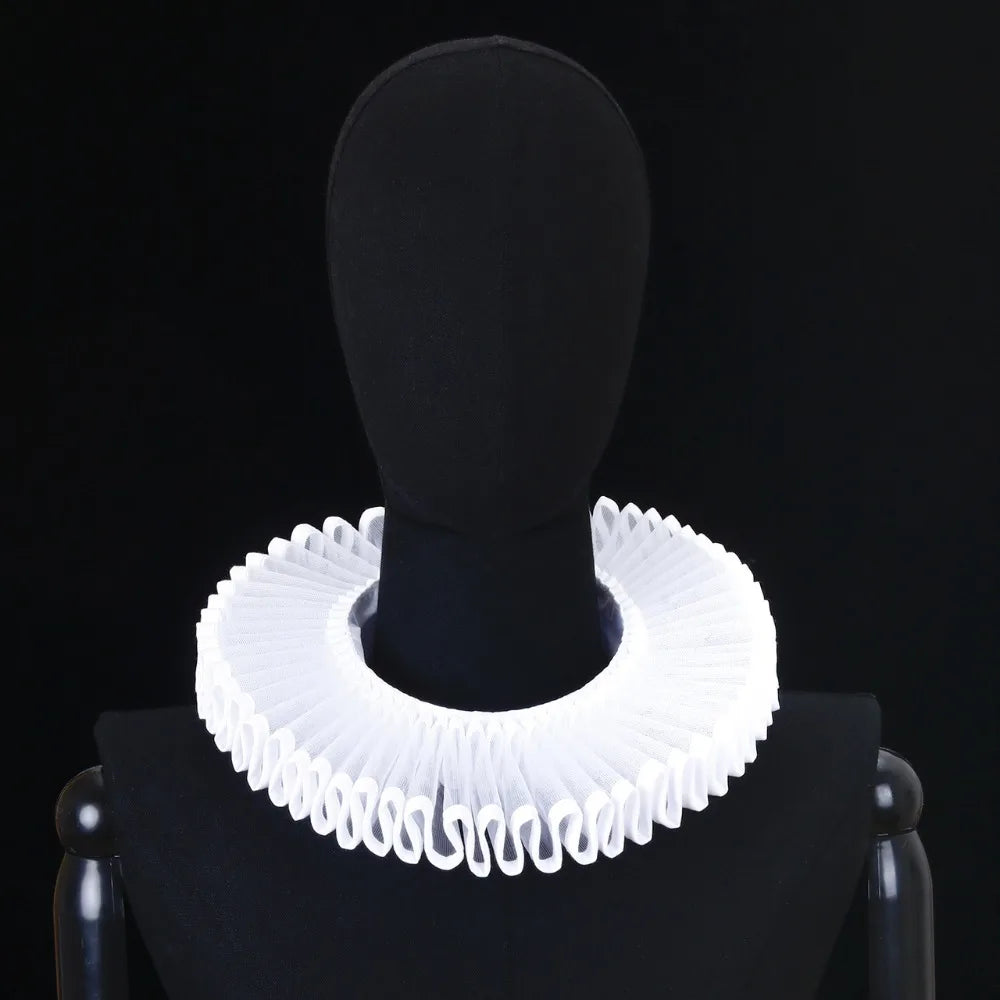 Detachable Shakespeare Neck Ruffled Collar Vintage Elegan Renaissance False Collar Victorian Costume Retro Ruff Collar