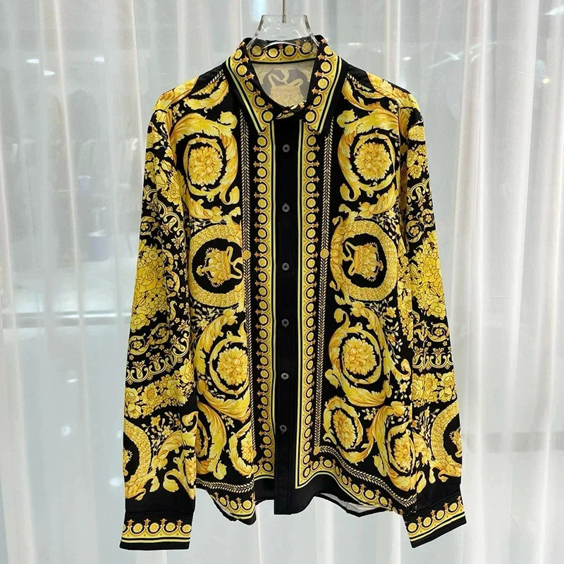 2025 Spring and Summer New Fashion Digital Printing Men's Short Sleeve Shirt High Quality Comfortable Lightweight Fabric