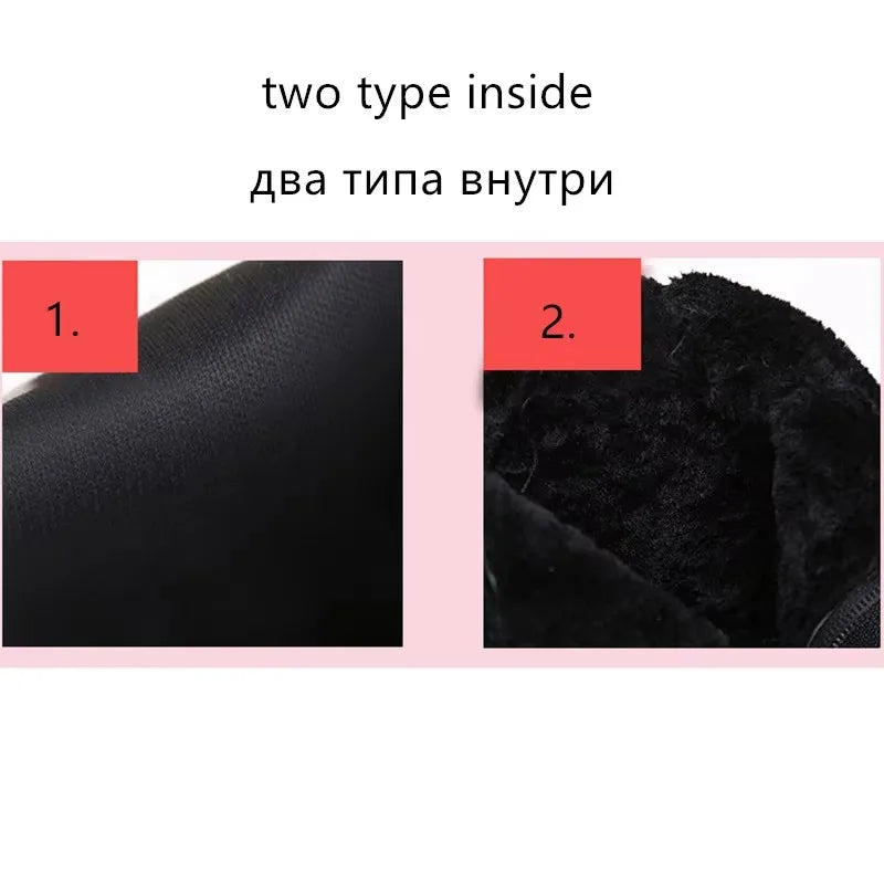 Women's Ankle Boots 2025 Winter Leather Short Plush Warm Boots For Woman Platform Shoes Ladies Hidden Heel Ankle Boot Shoes