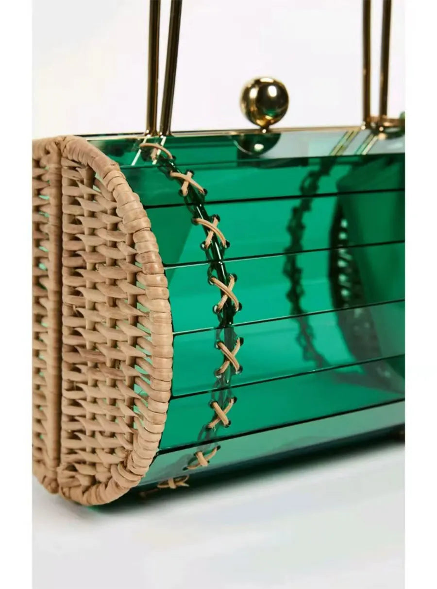 handbag rattan & acrylic air bag women's personality fashion Korean version versatile