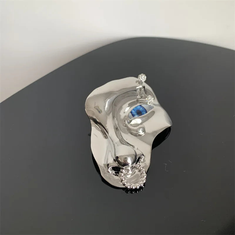 2024 New French Gold-Plated Face Brooch Vintage Fashion Suit Skirt Brooch Unisex Men's Women's Jewelry Accessories