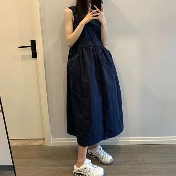 Casual Summer New Dstring Waist Thin Svel Vest Dr Women's  Design High-End Feeling Skirt Ci Walk Single Piece