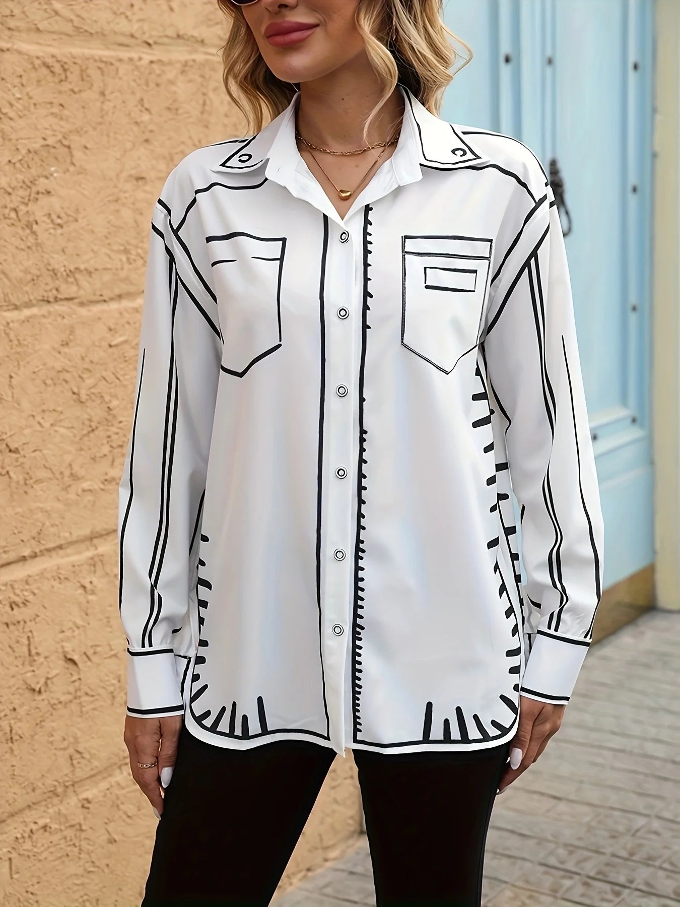 Fashion printed ladies shirts New chic Women Blouses 2025 Spring Summer Tops Blusas Mujer