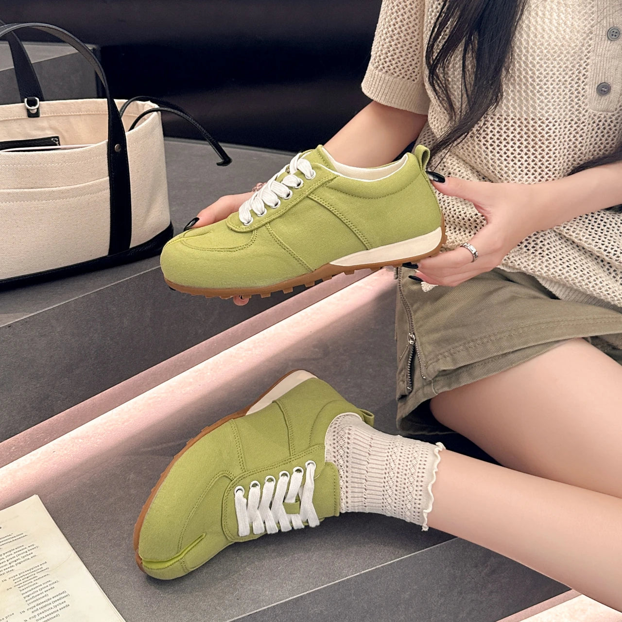 German Training Shoes Women's 2026 Summer Lace Up Forrest Gump Shoes Women's Split Toe Breathable Sports Shoes