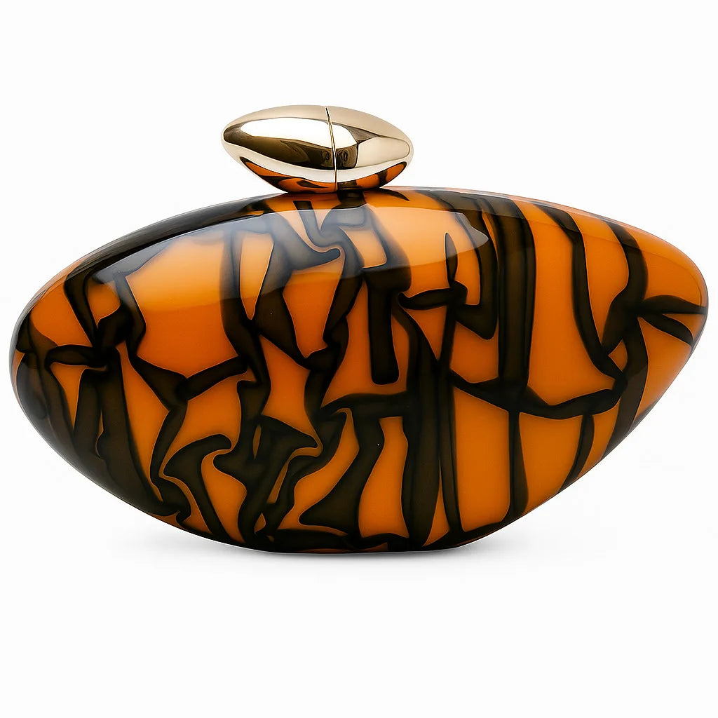 2026 creative bag design oblique span bag, willow shell acrylic bag, fashion wedding dinner clutch bag