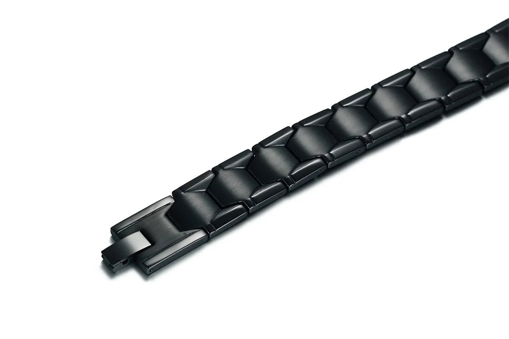 Vinterly Magnetic Bracelet Male Black Brazil Football Style 18mm Wide Health Energy Stainless Steel Men Chain Link Jewelry Punk