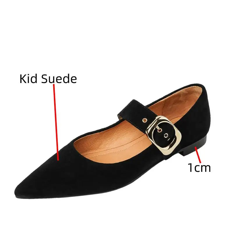 Dilalula Classic Retro Women Flats Buckles Loafers Suede Quality Metal Decoration Casual Shoes Ladies Fashion Dress Mocasines