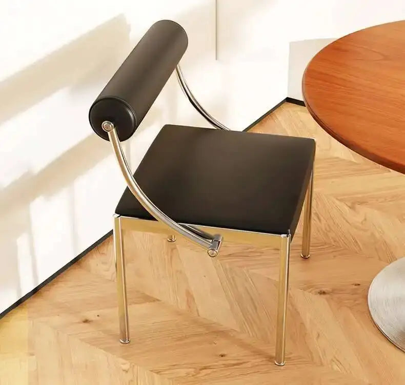 Designer Dining Chair Vintage Style Stainless Steel Study Bedroom Makeup Chair Dresser Furniture