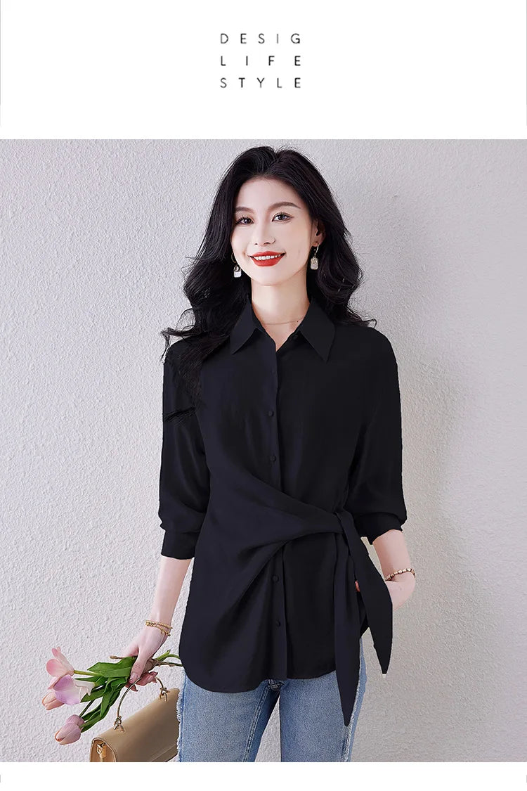 New Spring Women Blouses France style office ladies shirts solid color tops blusa mujer
