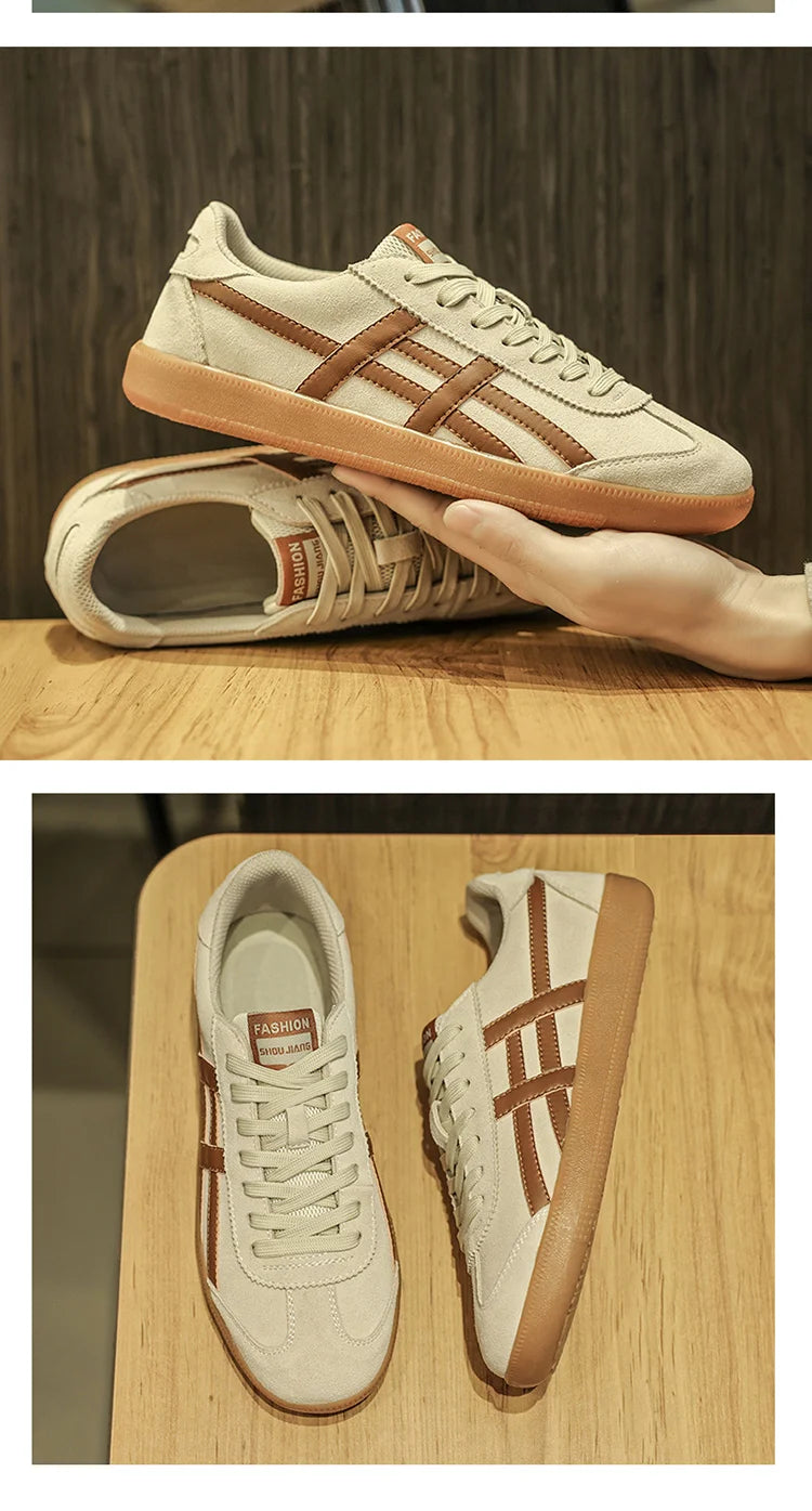 Genuine Leather Men Shoes Flat Casual Fashion Retro Training Shoes Outdoor Comfortable Athletics Sport Shoes Male Sneakers