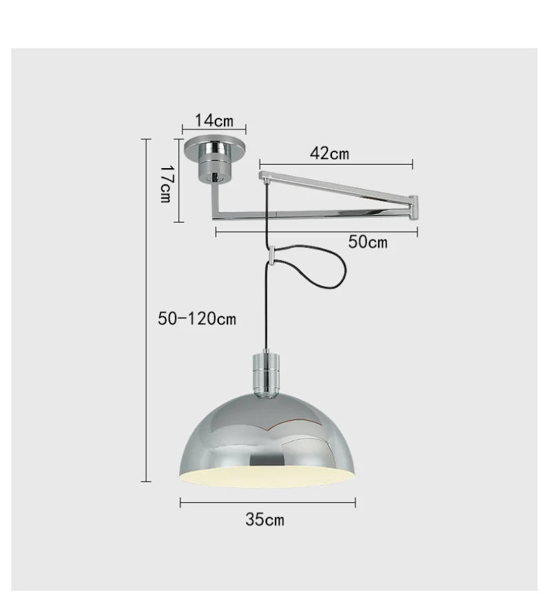 Adjustable Arm Pendant Lights Kitchen Dining Room Island Hanging Lamp Modern Rotatable Long pendant lamp Restaurant Decor